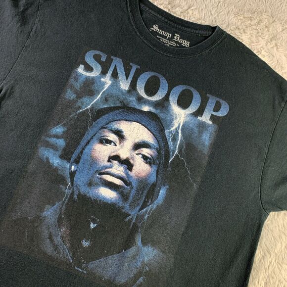 Snoop Dogg Shirt Mens Medium Black Short Sleeve Lightning Rap Hip Hop Music Tee - Picture 1 of 10